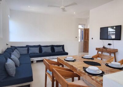 The Waterfall Double Villa Paje Lounge and dining room